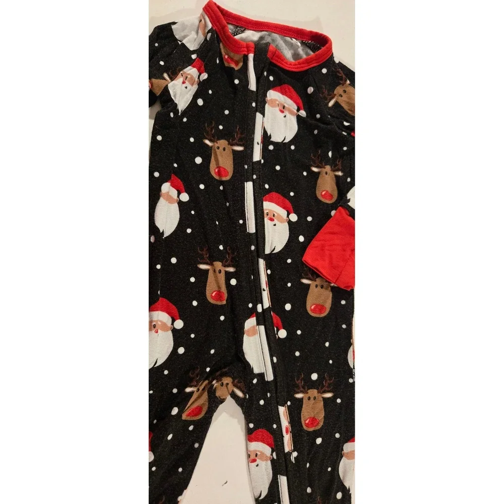 Bums & Roses Christmas Santa Reindeer Pajama Sleepsuit Baby 6 9 Months‎
